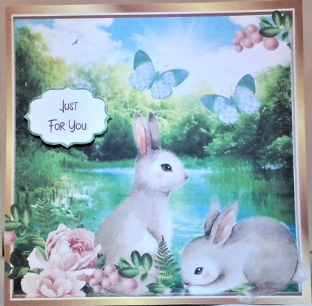  4 lovely lily pond card fronts with animals  8x8 mini kit by Hazel Underwood