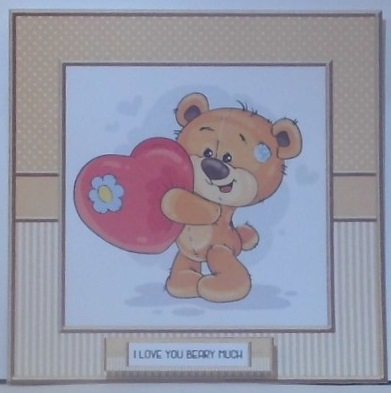 Cute Teddy Bear Topper Plus Insert - Card Two by Hazel Underwood