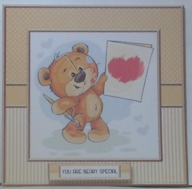 Cute Teddy Bear Topper Plus Insert - Card Four by Hazel Underwood