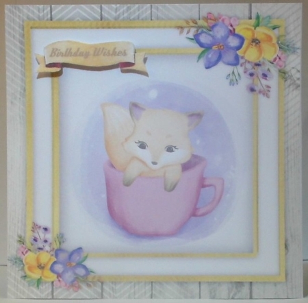 Beautiful Water Coloured  Fox in a Cup by Hazel Underwood