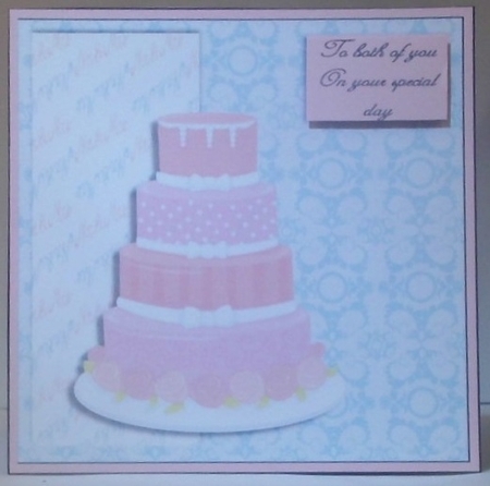Wedding theme 7x7 quick card, 3d decoupage by Hazel Underwood