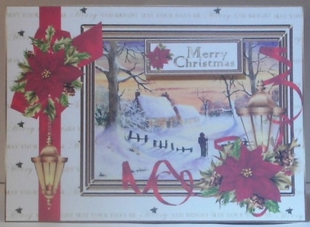 Walking home in the snow decoupage by Hazel Underwood