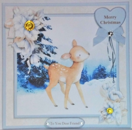 Sweet Fawn Christmas Card Mini Kit & Decoupage by Hazel Underwood