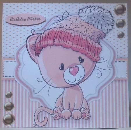 Cat in a Bobble Hat by Hazel Underwood