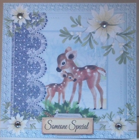 3 cute deer Christmas card fronts/toppers by Hazel Underwood
