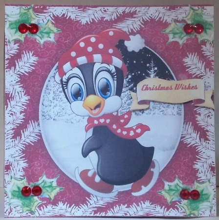Penguins Polka Christmas  Hat  by Hazel Underwood