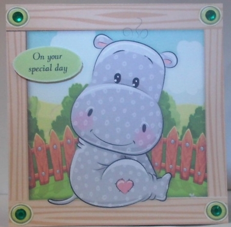 Cute Grey Hippo  8x8 by Hazel Underwood