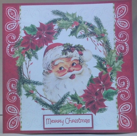 Santa in a wreath by Hazel Underwood