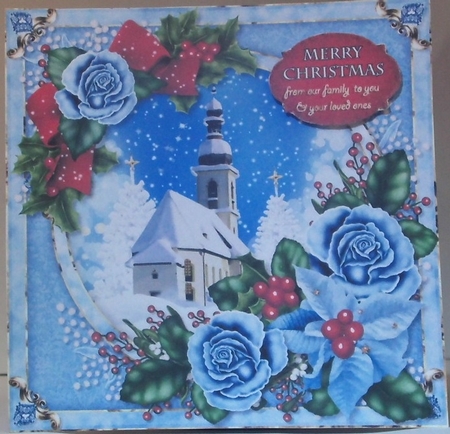 CHRISTMAS CHAPEL - DECOUPAGE CARD MINI KIT by Hazel Underwood