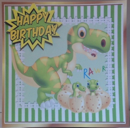  4 Cute baby dinos hatching with mum card fronts 8x8 mini kits by Hazel Underwood