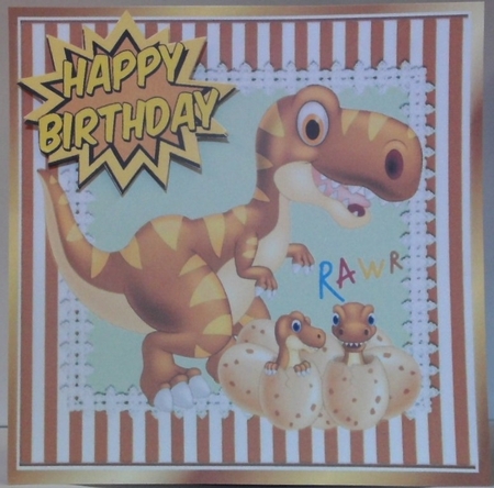  4 Cute baby dinos hatching with mum card fronts 8x8 mini kits by Hazel Underwood