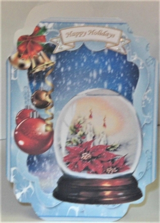 Beautiful Christmas Snowglobe - Cut And Fold Card by Hazel Underwood