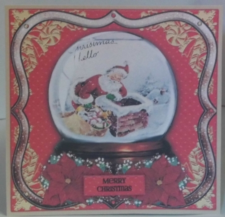 Santa Claus Snowglobe 8x8 by Hazel Underwood