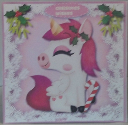 Pink Christmas Unicorn  by Hazel Underwood