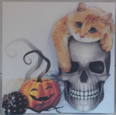 All Hallows Eve - The Day Of The Dead 44 - Special 3D Decoupage + Insert & Tag by Hazel Underwood