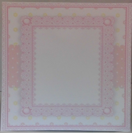 Beautiful Pink Lace Effect Insert Blank  8x8 by Hazel Underwood