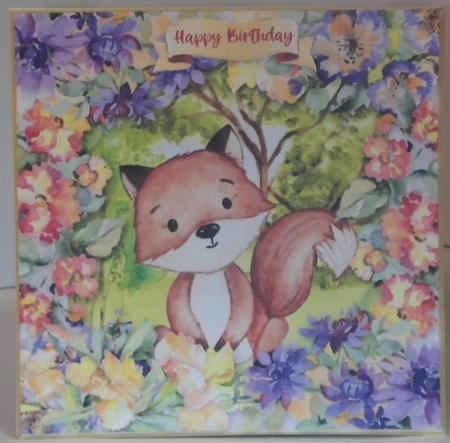 3 Multi floral fox card fronts/toppers by Hazel Underwood