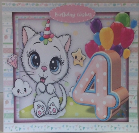 Happy 4th Birthday , Girl by Hazel Underwood