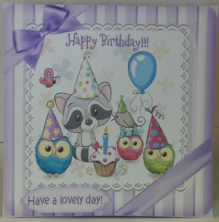 Cute party friends celebrating a birthday 8x8 by Hazel Underwood
