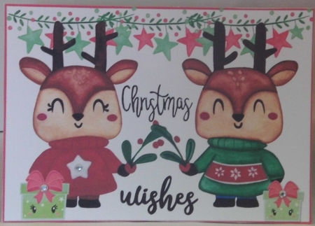 A5 CUTE REINDEERS by Hazel Underwood