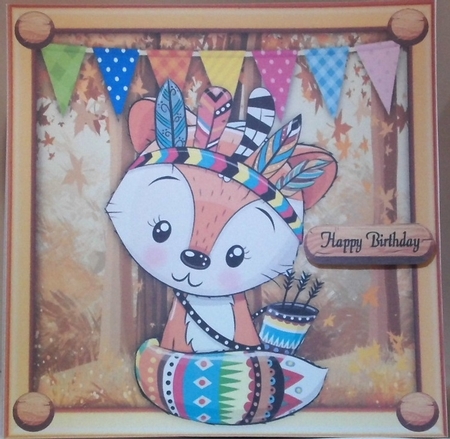 Cute Fox In Indian Fancy Dress 8x8 by Hazel Underwood
