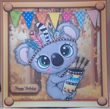 Cute Koala In Indian Fancy Dress 8x8 by Hazel Underwood