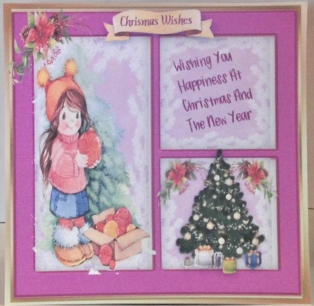 Quad Card , decorating the Tree  by Hazel Underwood