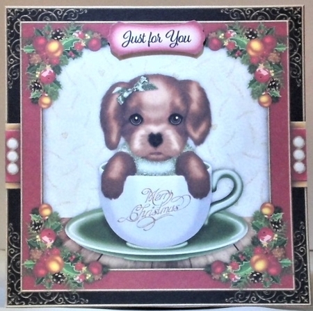Christmas Teacup Puppy Bumper Card Kit by Hazel Underwood