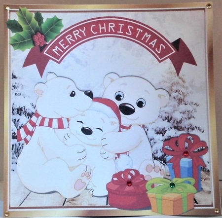 4 lovely christmas Animal card fronts,  2 inserts Mini Kit by Hazel Underwood