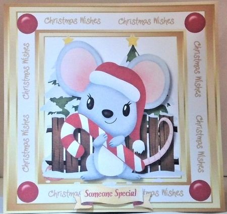 Cute Candy Cane Mouse  by Hazel Underwood