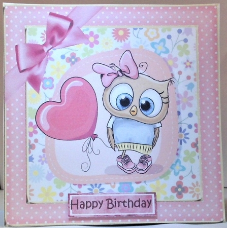  4 Cute animals with balloons  and pink bows in polkadot frames 8x8 mini kit by Hazel Underwood