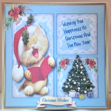 7, Christmas Quad Card Fronts by Hazel Underwood