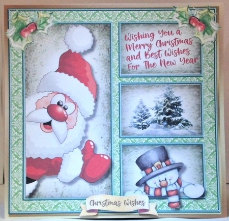7, Christmas Quad Card Fronts by Hazel Underwood