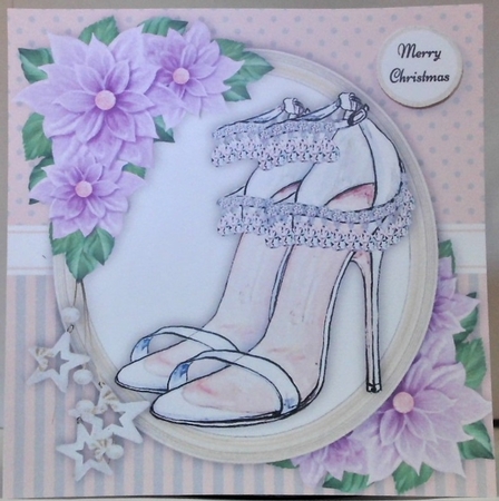 Beautiful Lilac Bling Shoes 8x8 by Hazel Underwood
