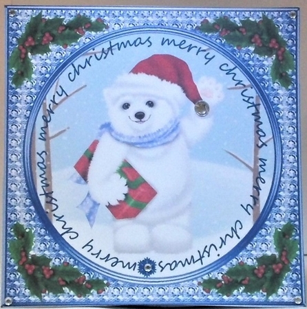 3 Framed polar bear card fronts/toppers by Hazel Underwood