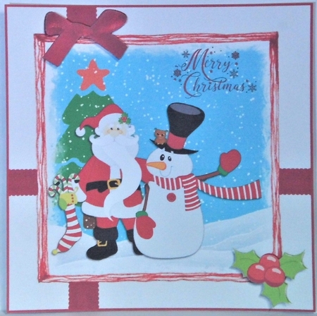 Christmas - Santa with a snowman by Hazel Underwood