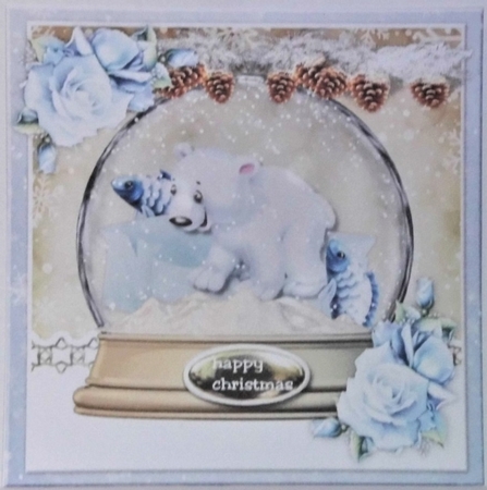 Christmas Snow Goble  Ice Flowers Quick Card 4 by Hazel Underwood