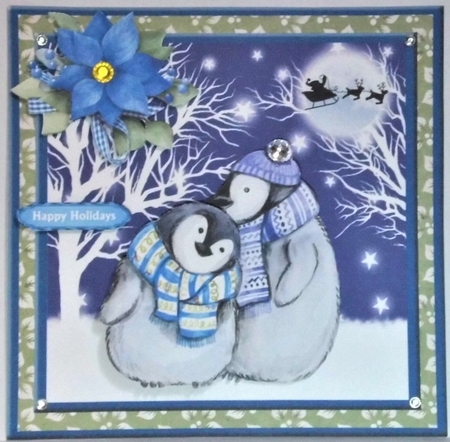 Penguins christmas mini kit & decoupage by Hazel Underwood