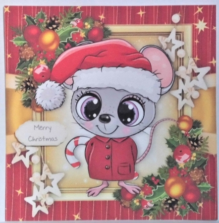 Gorgeous Mouse In Santa Hat 8x8 Mini Kit by Hazel Underwood