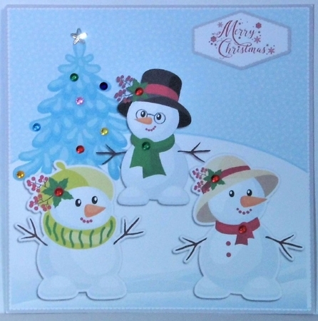 Christmas - 3 jolly snowmen by Hazel Underwood