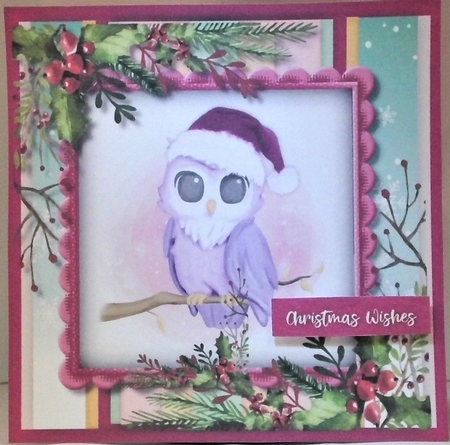 Cute Owl in a Santa Hat by Hazel Underwood