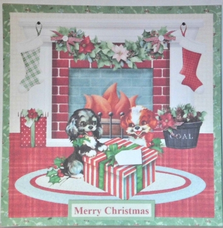 Pets by the christmas fire bumper kit - Decoupage & Inserts by Hazel Underwood