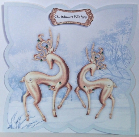 Scallop Topper Christmas Animals Deer by Hazel Underwood