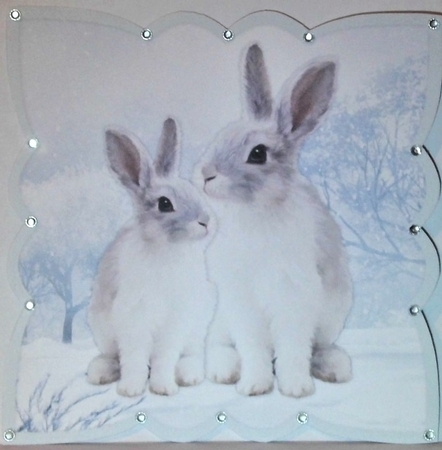 Scallop Topper Christmas Animals Bunnies by Hazel Underwood