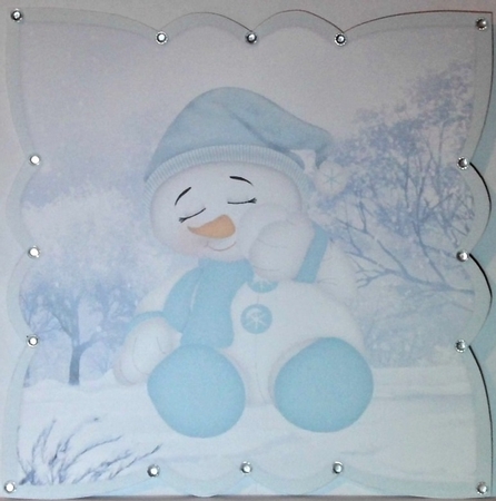 Scallop Topper Christmas Snowman by Hazel Underwood