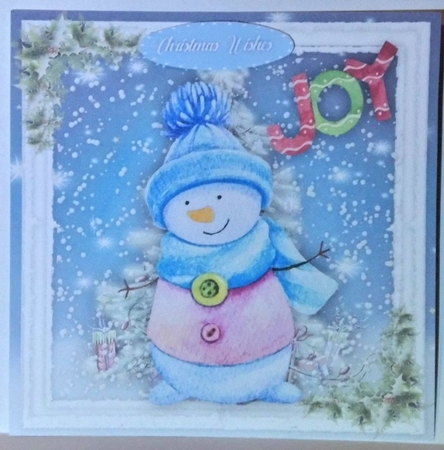 Gorgeous Snowman in the Snow by Hazel Underwood
