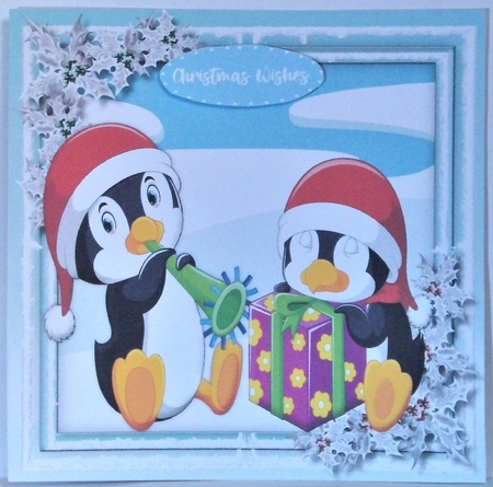 12,Mixed card fronts with Jolly Penguins + Matching Inserts by Hazel Underwood