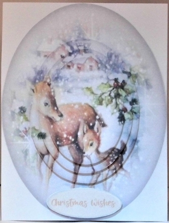 Lovely Deer on a Oval Pyramid Mat  by Hazel Underwood