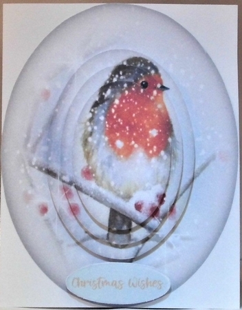 Lovely Robin on a  Oval Pyramid Mat by Hazel Underwood
