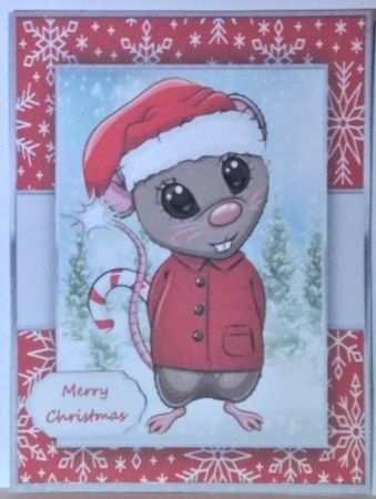 Cute Christmas Rat In Santa Hat  by Hazel Underwood
